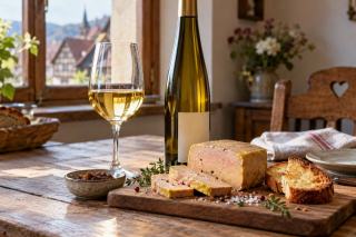 Vin foie gras Alsace, gewurztraminer ou vendanges tardives